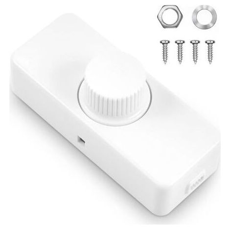 Variateur Led - 3 À 100 W - 230 V Ac - Interrupteur Rotatif - Pour Ampoules Led Dimmables - Blanc (1/5)