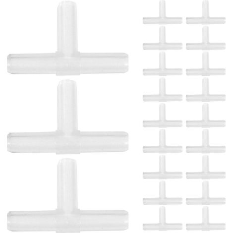 300 raccords en T en plastique pour tuyaux et tuyaux, raccords à embout cannelé en forme de T, connecteur à 3 voies-3x2cm-White