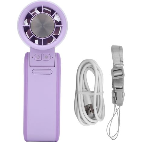 Ventilateur main portable rechargeable 4000mah 4 vitesses – Refroidissement semi-conducteur mini silencieux personnel intérieur voyage plage camping violet, ventilation (1/5)