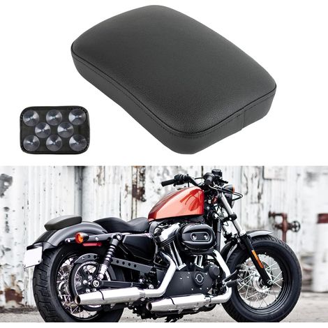 Motorcycle Seats, Motorcycle Passenger Seat Cushion, Motorcycle Passenger Rear Seat with 8 Suction Cups, Compatible with Sportster XL883 1200 Dyna for Softail Cruiser Chopper Custom (1/5)