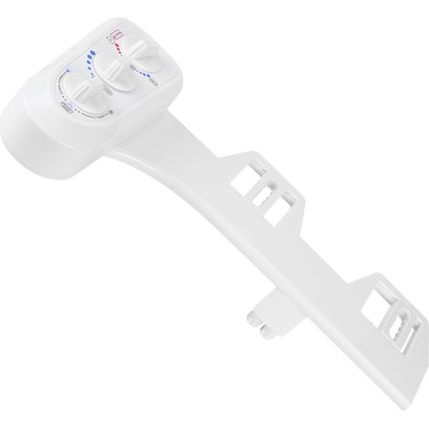 Abattant de toilette intelligent blanc fileté G1/2 avec bidet, installation facile d'eau chaude et froide, double buse. (1/5)