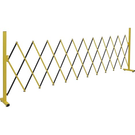 Barrière de sécurité extensible grille accordéon mobile 103 x 35-300 cm en aluminium jaune et noir 040008749 (1/5)