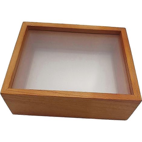Boîte vitrine pour fleurs séchées, cadre photo flottant en bois transparent double face, cadre photo flottant pour photos-6inch
