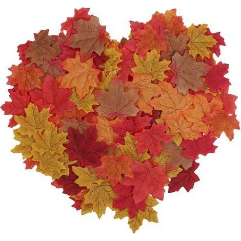 150 pezzi di foglie d'acero artificiali multicolore per decorazioni autunnali in giardino, matrimoni, Natale, feste in casa, arte fai da te - Fei Yu (1/5)