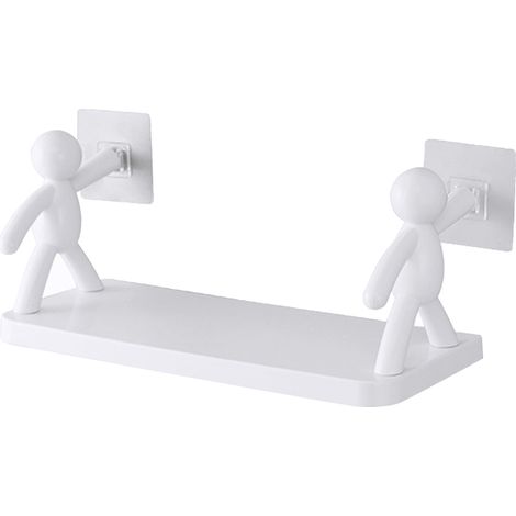 Kit Étagère de salle bain fixation murale PE - installation rapide sans outil particulier - qualité supérieure garantie (1/5)