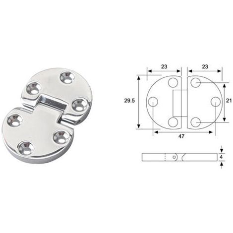 Deux charnières rondes pour portes de meubles, diamètre d'ouverture de 90°
