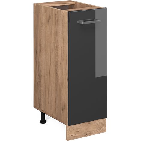 Armadietto per farmacia R-Line, Antracite lucido, 30 cm senza piano di lavoro, Vicco