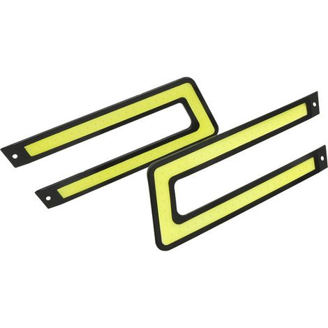Juego de 2 faros antiniebla blancos impermeables en forma de U para coches, luces diurnas para autocaravanas, accesorios de automoción, recambios, iluminación LED (1/5)