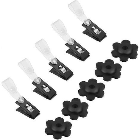 Befestigungsclips für Gartenbanner aus Gummi, windfeste Befestigungsclips für Gartenbanner, Stopper und Kunststoff (schwarz) (5 Stück) (1/5)