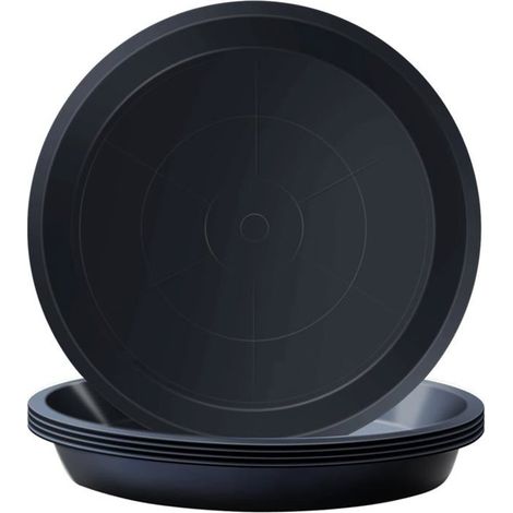 Soucoupes pour pots de fleurs - Lot de 5 - Diamètre 16 cm - Résine plastique épaisse - Durable et incassable (1/5)