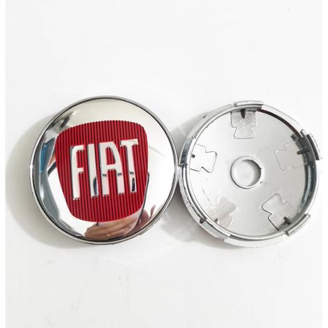 60-mm-Radnabenkappe, kompatibel mit Fiat Viaggio & Ottimo – Dekorative Felgennabenkappe, Radnabenkappe, Gummi-Radzubehör, Radnabenabdeckung im Tuning-Stil, 4-teiliges Set – Rot