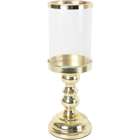 TrendLine Deko Kerzenständer Metall 10,5 x 31,5 cm gold