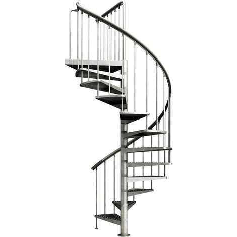Dolle Aussentreppe Gardenspin 266,5-305,5cm Geschosshöhe 12 Stufen Metall gelocht Aussen-Ø125cm (1/5)