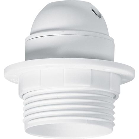 1 Douille E27 Plastique Blanc Bague Abat-jour Sortie Latérale Pour Ampoule Vis