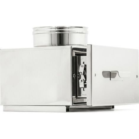 MAKA Camera Raccolta Ceneri per Canna Fumaria in Acciaio Inox AISI 304, Modulo Base con Sportello Ø 160 mm (1/5)