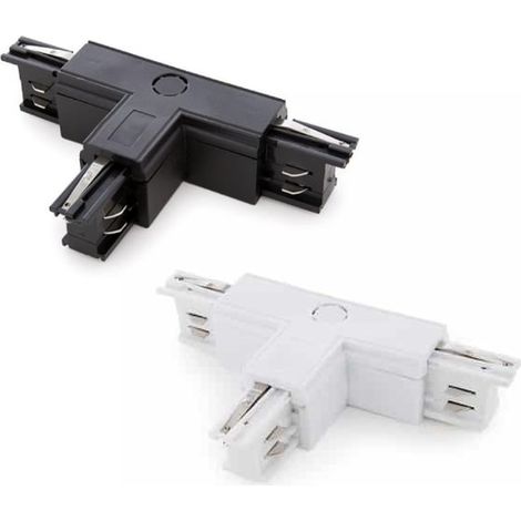 IluminaShop - Conector tipo T para Carril Trifasico Blanco / Negro  Blanco (1/3)