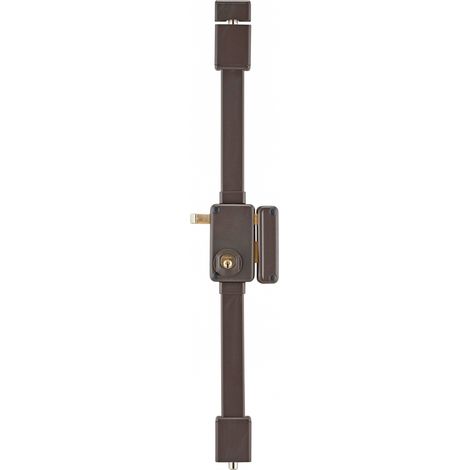 THIRARD - Serrure en applique Beluga à tirage pour porte d'entrée, droite, 3 pts, cylindre HG5 Ø23mm, axe 45mm, marron, 4 clés - THIRARD (1/2)
