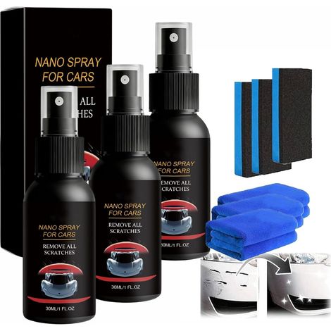 Nurafix Nano Spray de Réparation de Rayures de Peinture de Voiture,Car Scratch Remover, Spray de Réparation de Rayures de Voiture, Verre Liquide Carrosserie pour Réparation Rapide des Rayures (3PC) (1/5)
