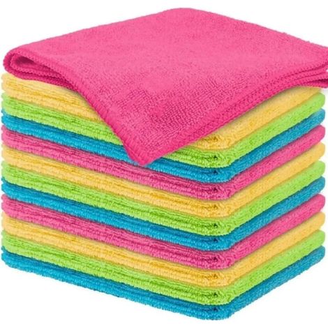Paquete de 12 paños de microfibra de 30x30 cm para limpiar ventanas, paños de cocina y trapos de cocina. (1/5)