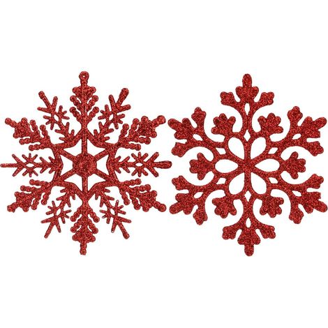 Adorno De Copo De Nieve - 20 Unidades - Plástico Brillante - Para Árbol De Navidad Puertas Y Paredes (1/5)