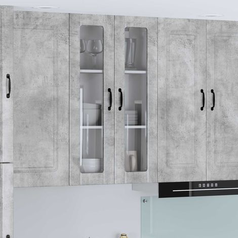 Küchenwandschrank Wandmontiert Lucca Betongrau 60 x 31 x 100 cm
