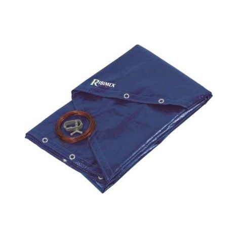 Ribiland Bâche de piscine ronde 6,20 m Polyéthylène 140 g/m² Traitement anti-UV Câble et tendeur inclus - PRBP140R62 (1/5)