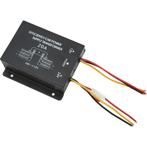 Convertisseur 24V à 12V, Protection contre les courts-circuits, réducteur de tension environnemental professionnel pour voiture, 20a (1/5)