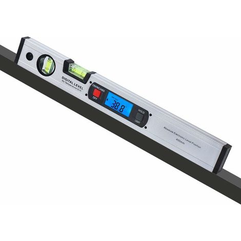 Inclinometro digitale con indicatore di livello a bolla d'aria e magnete verticale, portata 360°, lunghezza 400 mm, con retroilluminazione——