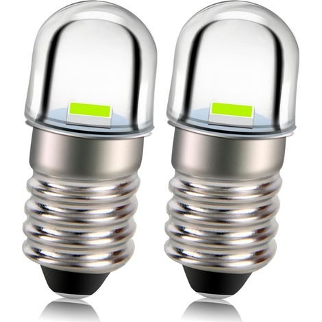 E10 LED-Glühbirne, 12 V, 2525, 1 SMD, grüner Chip, 100 lm, LED-Glühbirne, Ersatz für Taschenlampe, 2 Stück (1/5)