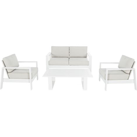 Set da giardino completo Bars in alluminio bianco (1/5)
