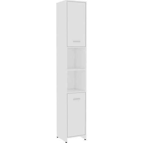 INLIFE Armoire de salle de bain Blanc 30x30x183,5 cm Aggloméré (1/5)