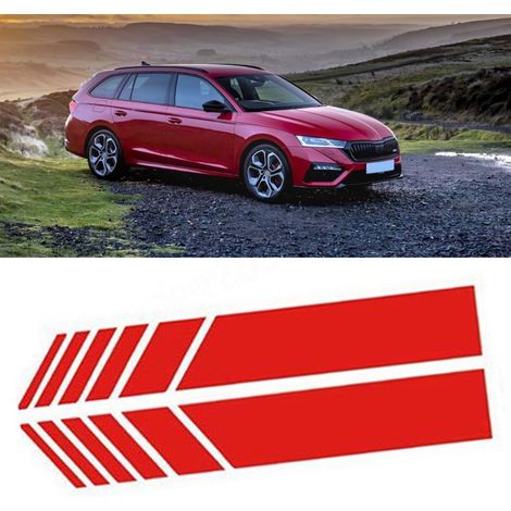 Lot de 2 autocollants rétroviseur voiture sécurité simple autocollant réfléchissant pour portes fenêtres couvercle rouge (1/5)