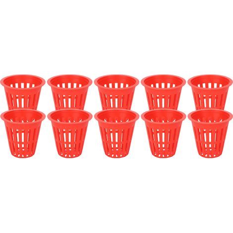 10 pièces panier de plantation panier de culture hydroponique en plastique plante maille tasse pour balcon jardin rouge (1/5)