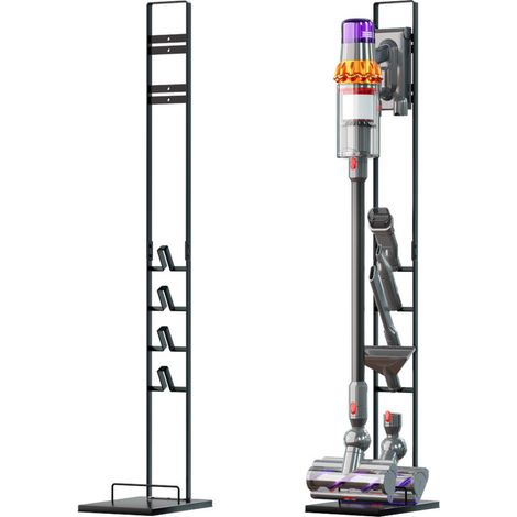 Staubsaugerständer kompatibel mit Dyson DC58, DC59, DC62, DC74, V10, V11 – Dunkelgraues Aluminium – Ladestation für Zubehör