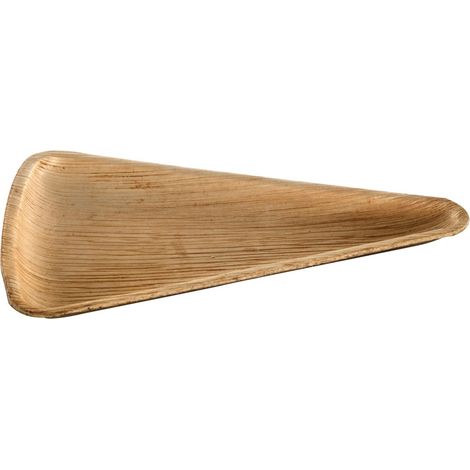 Plateau triangle en feuille de palmier 25 x 14,5 cm - 100 unités - Betik