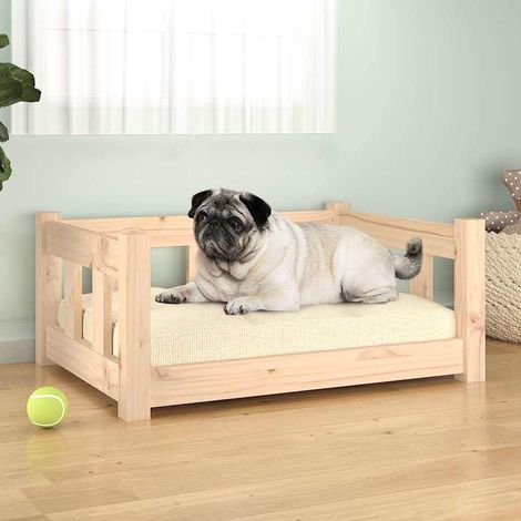 Lit pour chien 65,5x50,5x28 cm Bois de pin solide (1/5)