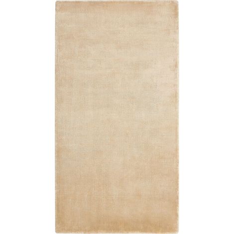 Tapis Moderne en Viscose 80 x 150 cm Fait Main Salon Bureau Chambre Doré Sable Beige Gesi II (1/5)