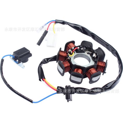Skateboard and motorcycle accessories GY6 49cc 50cc 139QMB 139QMA dual ignition coil 8-pole stator (1/5)
