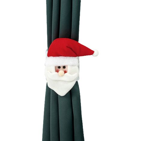 Anneaux Rideau Noel Creatifs Poupées Cartoon Decorations 36x17cm Tissu-KZQ (1/3)