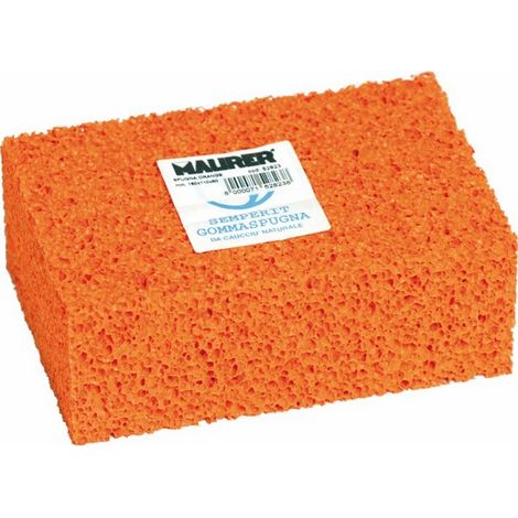 SPUGNA SEMPERIT ORANGE PIASTRELLISTA GOMMA NATURALE MM 160X110X50 MAURER (22795) (1/3)