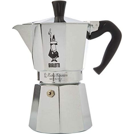 Bialetti Moka express avec bande en aluminium argenté 6 tasses