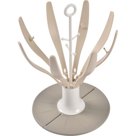 1 - Égoutte-biberons - Accessoire de séchage - Pliable et compact - Pour 8 biberons et tétines - Usage cuisine et voyage - Couleur argile - 25x25x30 cm (1/5)
