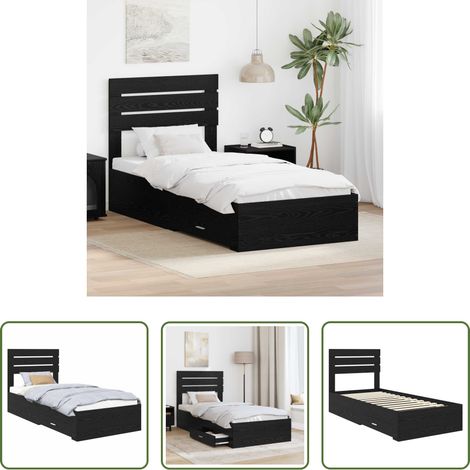 Schubladenbett - Bettgestell mit Schubladen mit Kopfteil Holzwerkstoff (1/5)