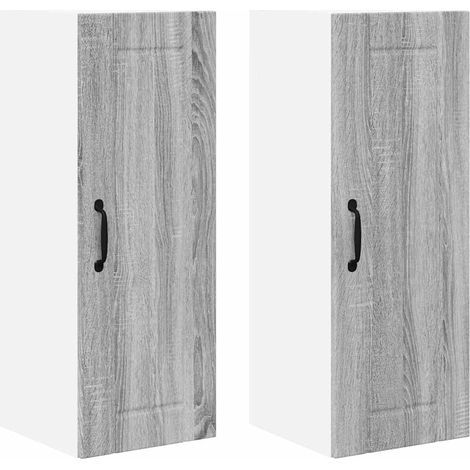 Meubles de Rangement,Armoire de cuisine 2 pcs Gris Sonoma 30 x 31 x 80 cm CFW999057 (1/5)