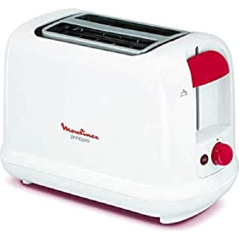 Grille-pain Blanc/Rouge 2 Fentes 850W (1/2)