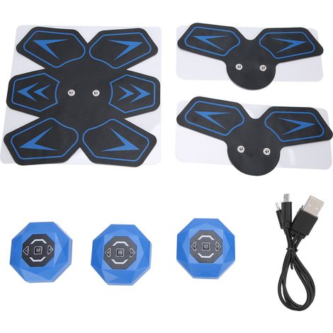 6 patchs stimulateurs musculaires abdominaux EMS AFS-506E - Autocollants de fitness intelligents pour tonifier les abdos (1/5)