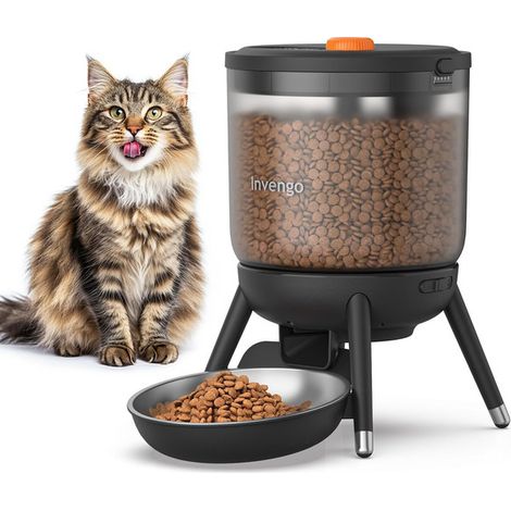 Distributeur de nourriture automatique pour chat et chien avec bol en inox 3L programmable