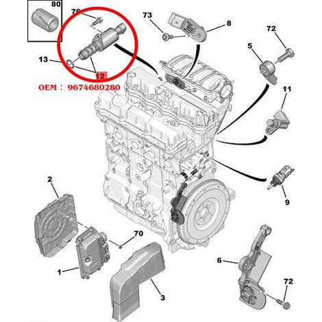 9674680280 est applicable à l'électrovanne de distribution de culasse, à l'électrovanne de calage variable des soupapes et au circuit d'huile de commande de la Peugeot 2008 301 Citroën Elysee C4L. (1/4)
