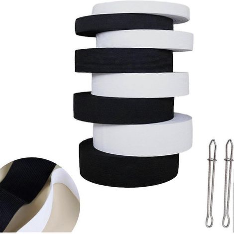 Hochelastische, weiße Gummibandrollen zum Nähen, 1 mm dick, 1,5/2,5/3,5/5 cm breit, 5,1 m lang/Rolle, 2 Clips C (1/5)