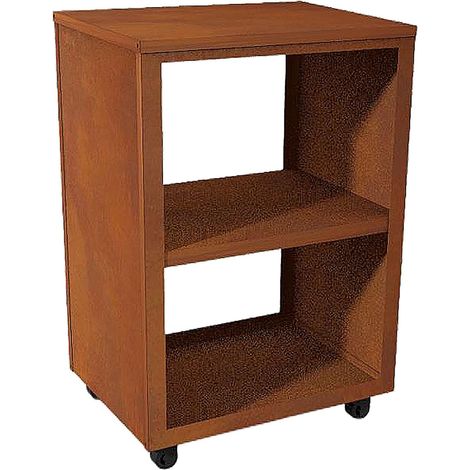 Mesa auxiliar para barbacoa en acero corten